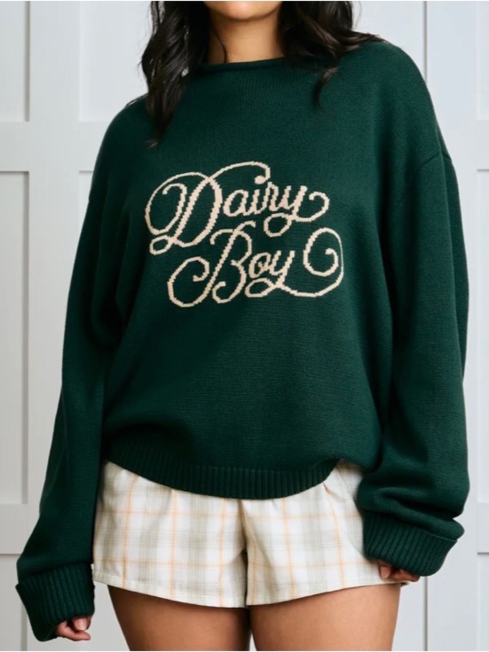 Dairy Boy Signature Sweater in dark green